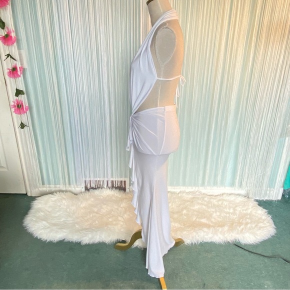 Rare Off-white Open back Ruffle Maxi Dress NWT - Picture 8 of 17